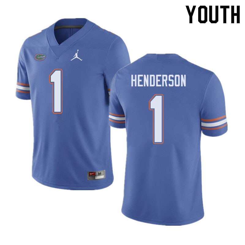 Jordan Brand Youth #1 CJ Henderson Florida Gators College Football Jerseys Sale-Blue